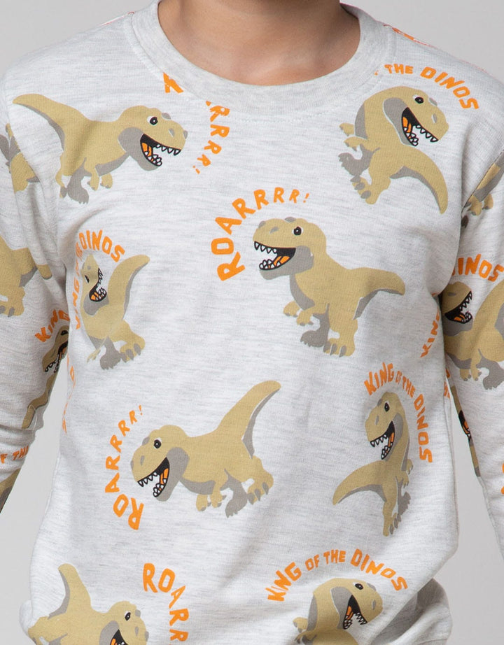 Little M Sweater Dino Print Sweater Anak Laki-Laki
