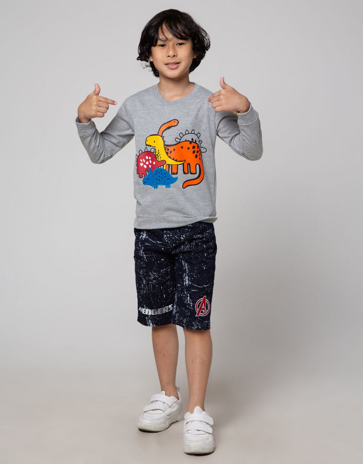 Little M Sweater Terry Dino Sweater Anak Laki-Laki
