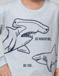 Little M Shark Print Terry Sweater Anak Laki-Laki