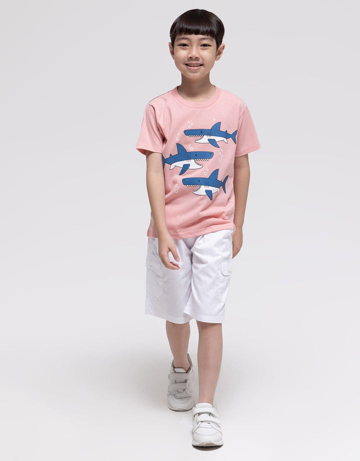 Little M Sharks Print Boys T-Shirt