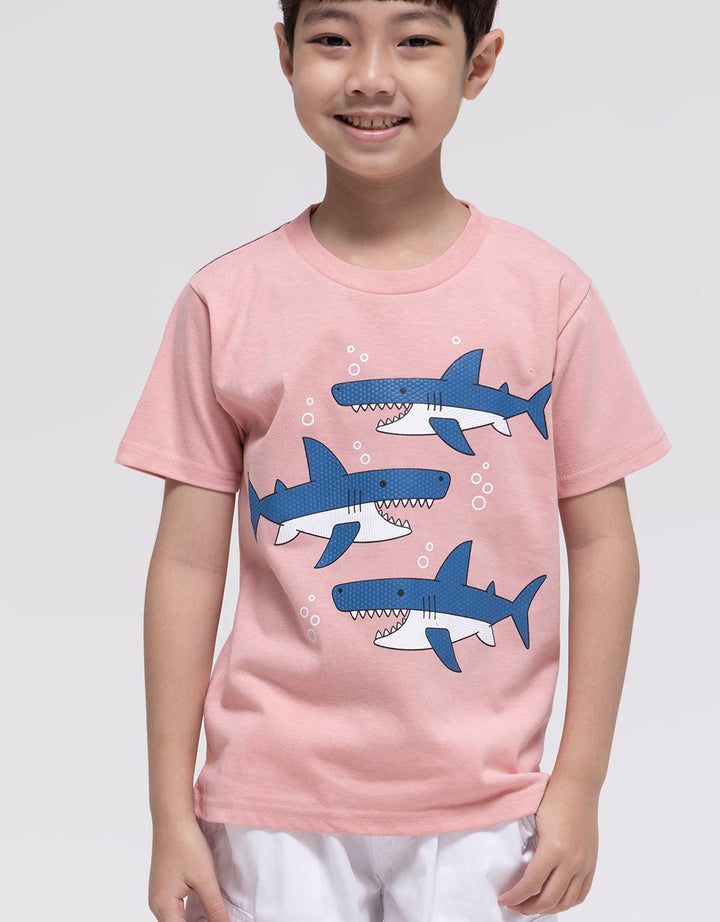 Little M Sharks Print Boys T-Shirt