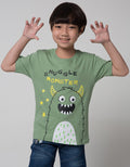 Little M Monster Print Kaos Anak Laki-laki