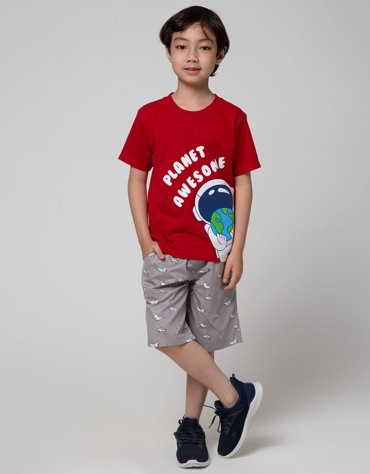 Little M Space Print Kaos Anak Laki-laki