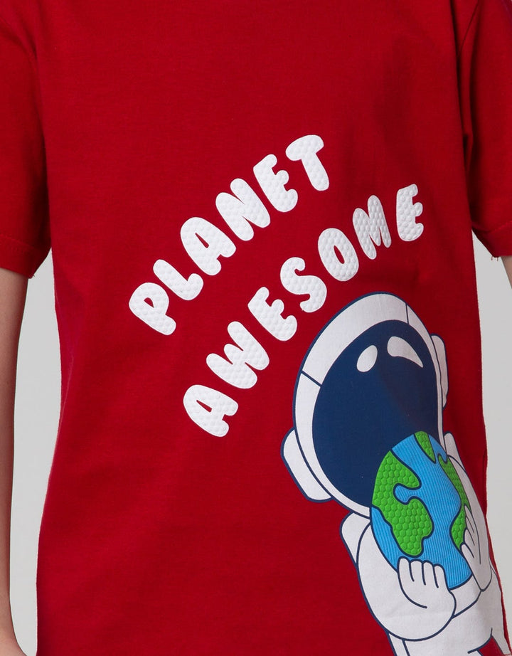 Little M Space Print Kaos Anak Laki-laki