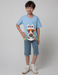Little M Short Sleeve T-Shirt Zebra Glasses