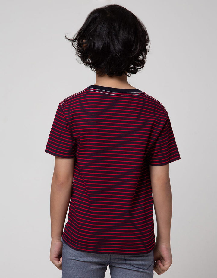 Little M Short Sleeve T-Shirt Stripe Aplikasi