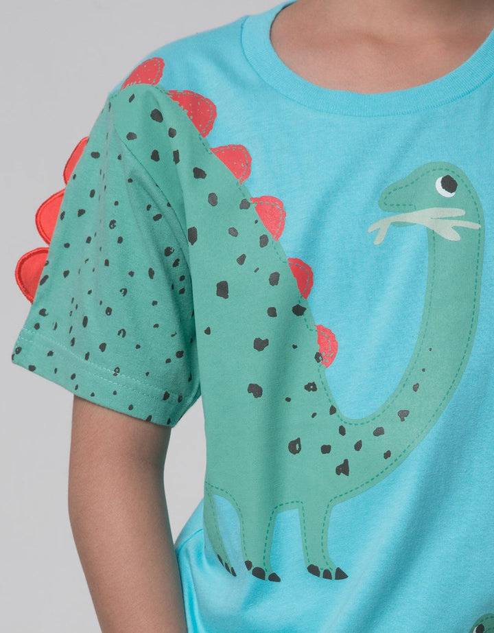 Little M Short Sleeve T-Shirt Print Dino Aplikasi