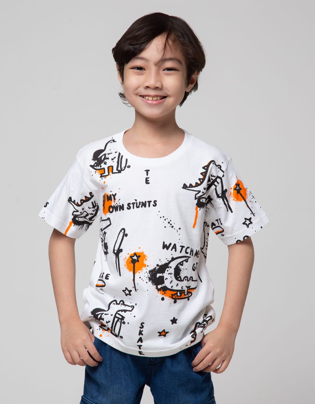 Little M Short Sleeve T-Shirt Dino Watch Me Go