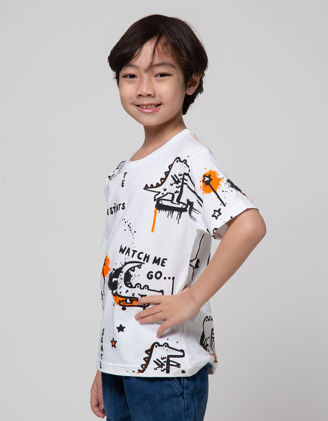 Little M Short Sleeve T-Shirt Dino Watch Me Go