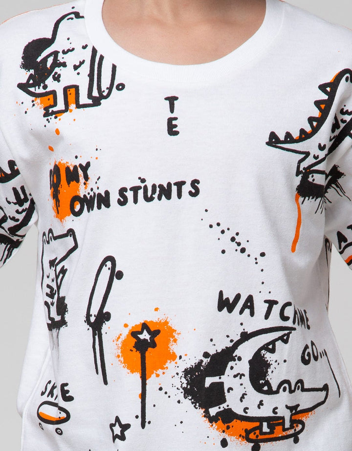 Little M Short Sleeve T-Shirt Dino Watch Me Go