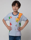 Little M Short Sleeve T-Shirt Print Stripe Animal