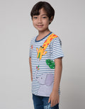 Little M Short Sleeve T-Shirt Print Stripe Animal