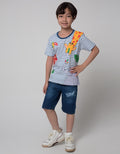 Little M Short Sleeve T-Shirt Print Stripe Animal