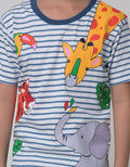 Little M Short Sleeve T-Shirt Print Stripe Animal