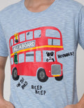Little M Kaos Lengan Pendek Slub All Aboard Bordir
