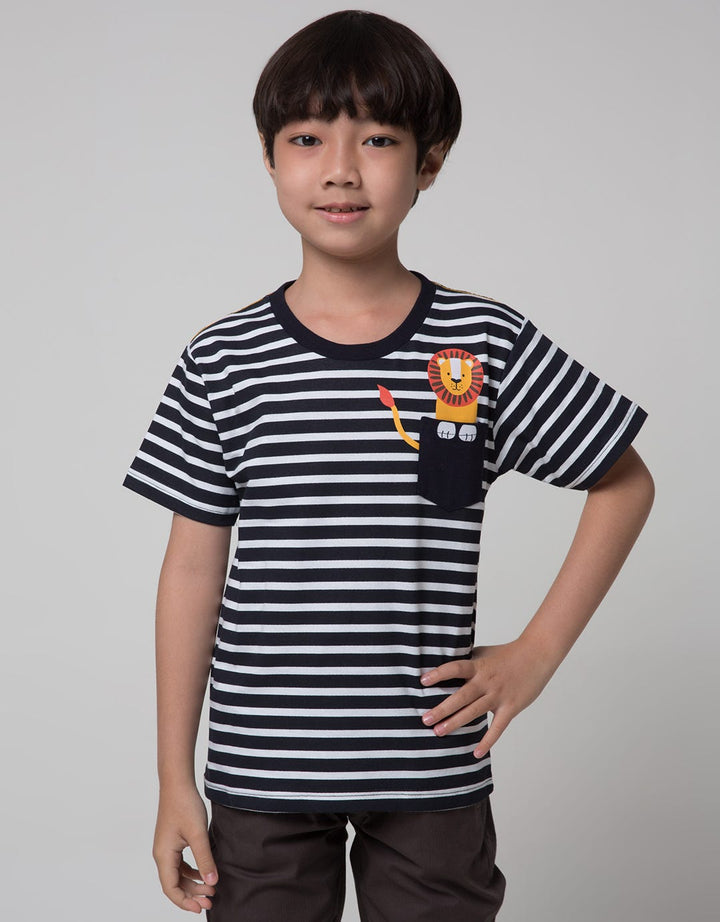 Little M Short Sleeve T-Shirt Stripe Lion