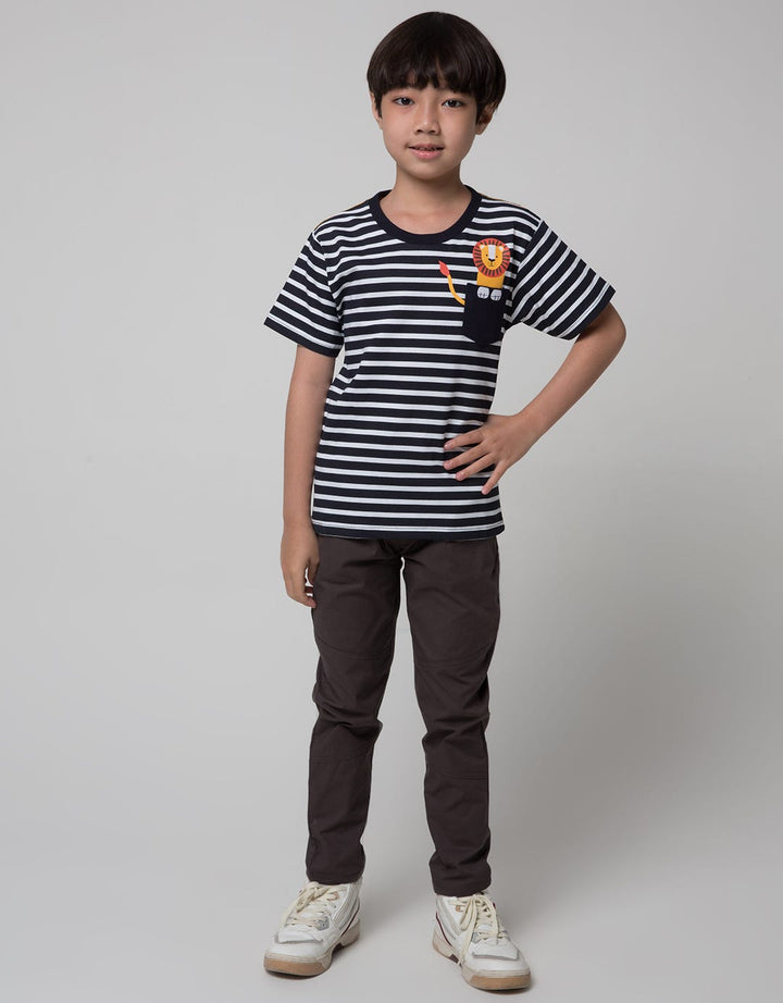 Little M Short Sleeve T-Shirt Stripe Lion
