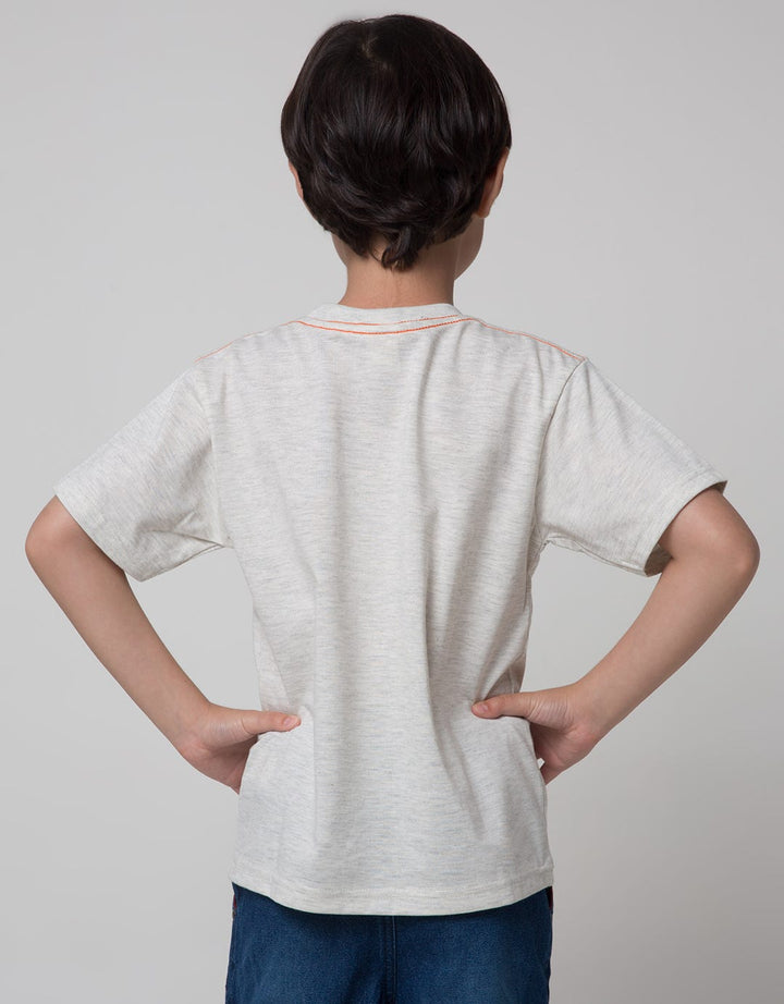 Little M Short Sleeve T-Shirt Print Aplikasi Kacamata Flip