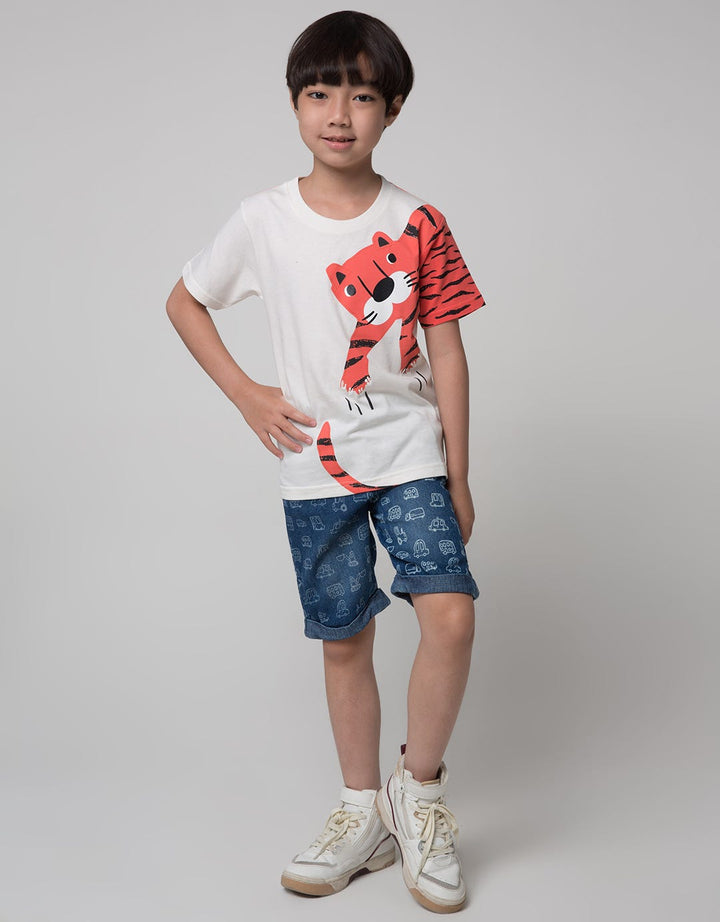 Little M Short Sleeve Tiger Print T-Shirt Application