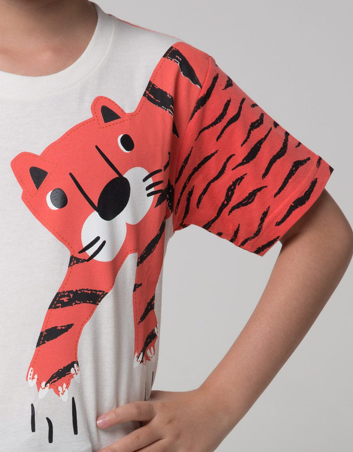 Little M Short Sleeve Tiger Print T-Shirt Application