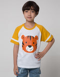 Little M 3/4 Raglan Tiger Fabric Application