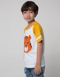 Little M 3/4 Raglan Tiger Fabric Application