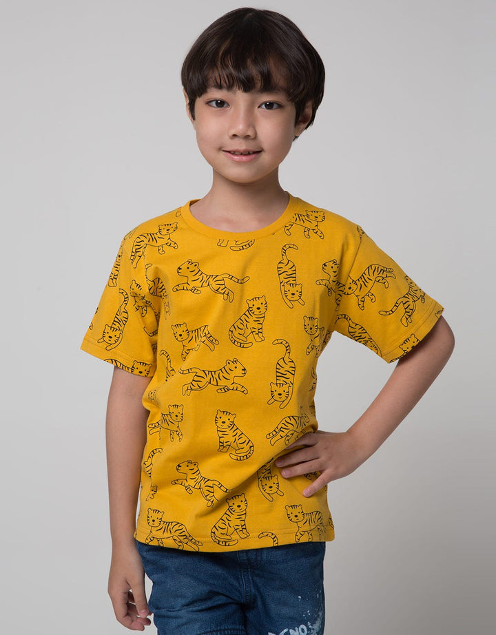 Little M Short Sleeve T-Shirt Print Tiger Casual