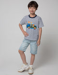 Little M Short Sleeve T-Shirt Print Car Animal Stripe