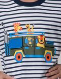 Little M Short Sleeve T-Shirt Print Car Animal Stripe