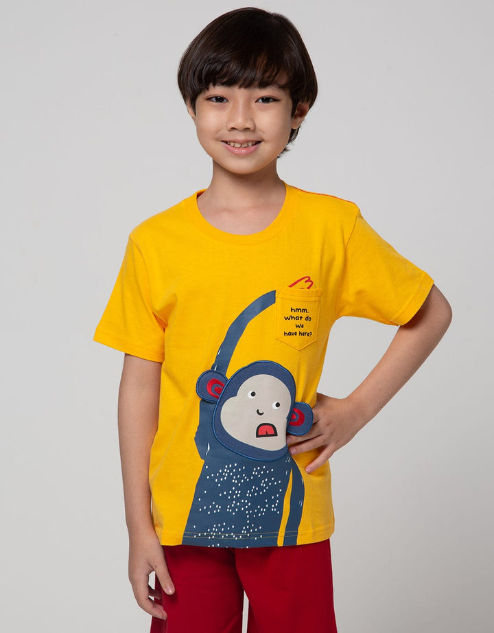 Little M Short Sleeve T-Shirt Monkey Aplikasi