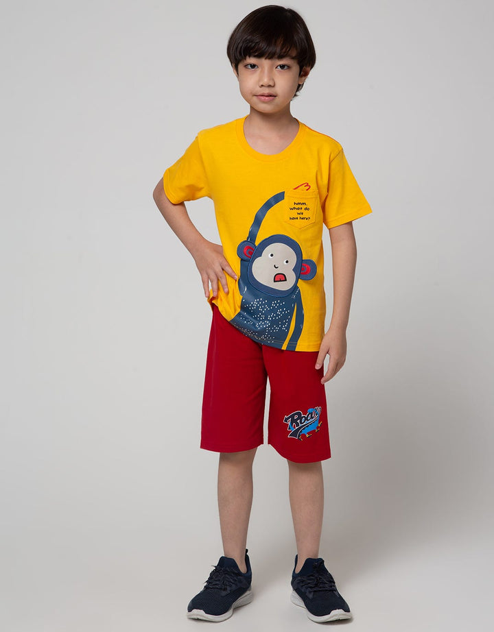 Little M Short Sleeve T-Shirt Monkey Aplikasi