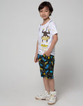 Little M Short Sleeve Monkey Mesh Print T-Shirt