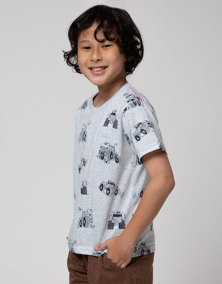 Little M Short Sleeve T-Shirt Car Kantong