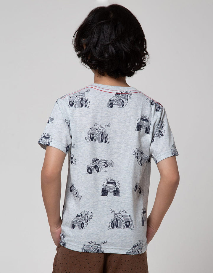 Little M Short Sleeve T-Shirt Car Kantong