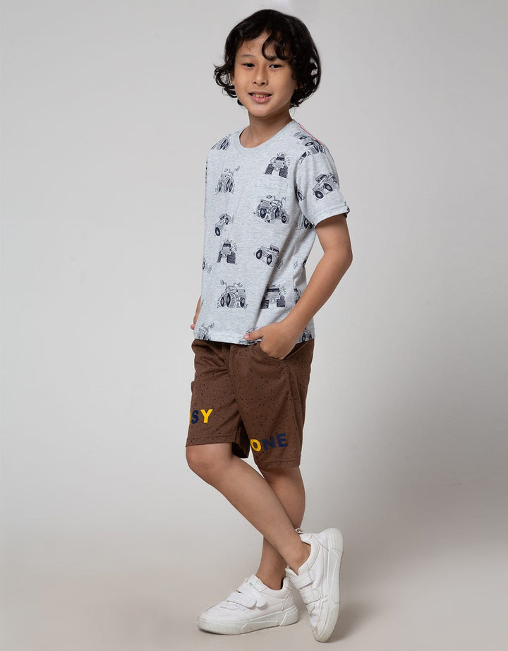 Little M Short Sleeve T-Shirt Car Kantong