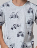 Little M Short Sleeve T-Shirt Car Kantong