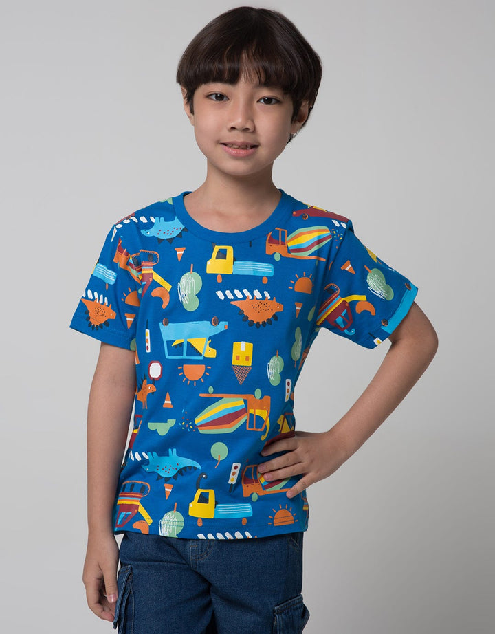Little M Dino Car Boys T-Shirt