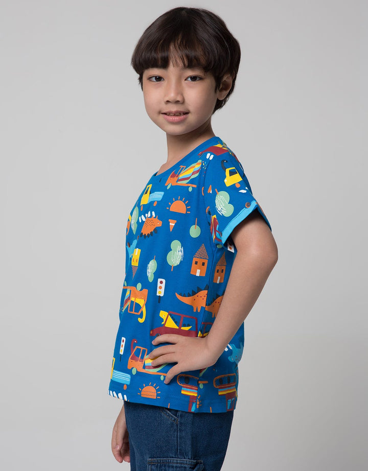 Little M Dino Car Boys T-Shirt