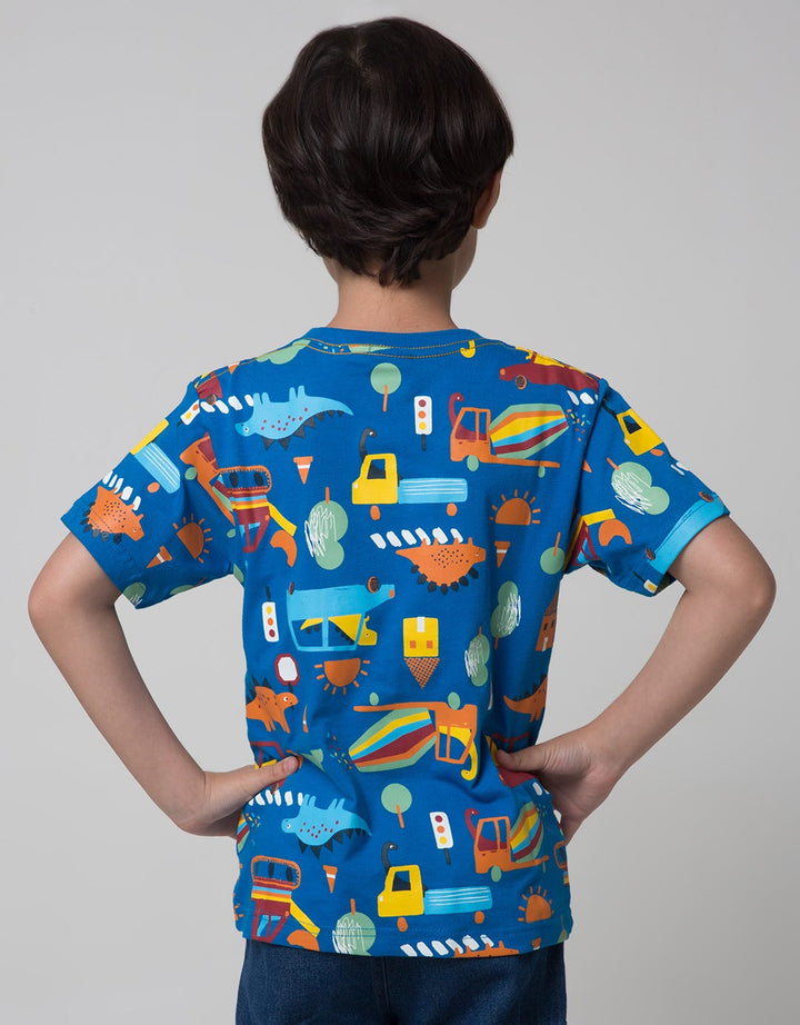 Little M Dino Car Boys T-Shirt