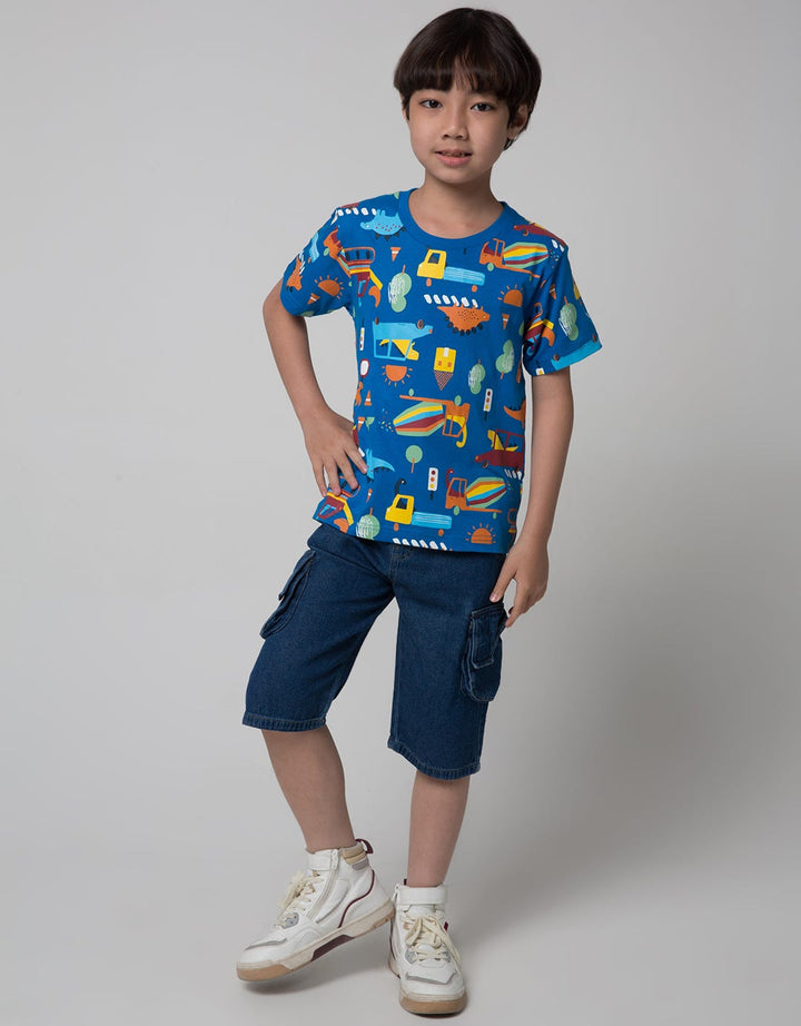 Little M Dino Car Boys T-Shirt