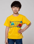 Little M Short Sleeve T-Shirt Print Car Aplikasi