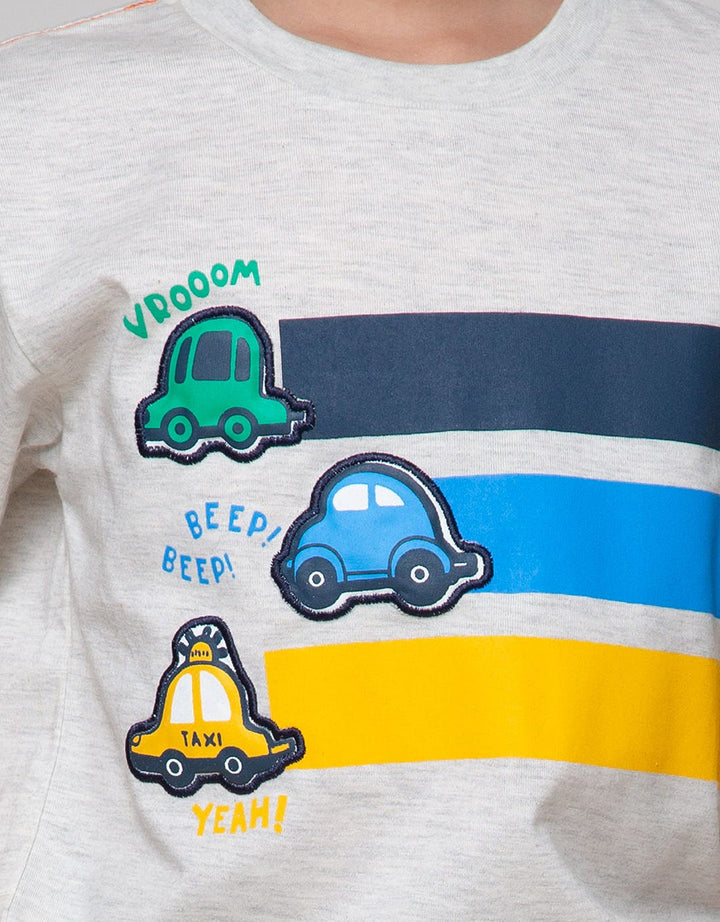 Little M Short Sleeve T-Shirt Print Car Application