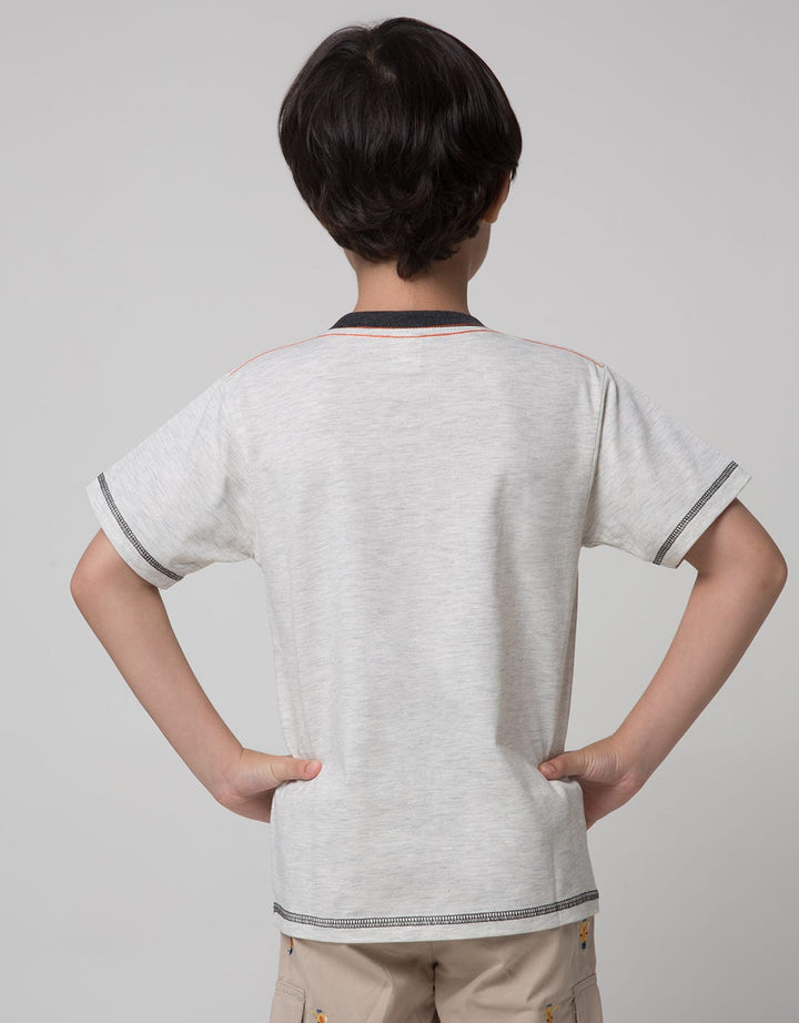 Little M Short Sleeve T-Shirt Print Excavator Application