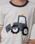Little M Short Sleeve T-Shirt Print Excavator Application