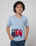 Little M Short Sleeve T-Shirt Firetruck Kantong Gantung
