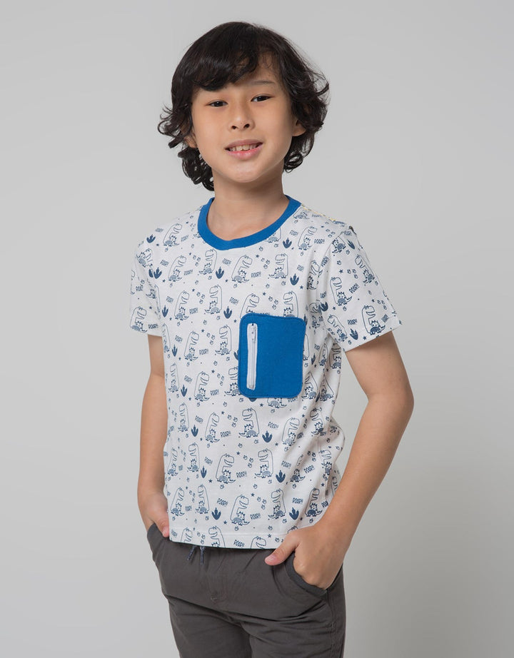 Little M Short Sleeve T-Shirt Zipper