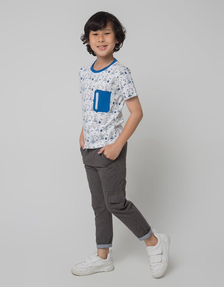 Little M Short Sleeve T-Shirt Zipper
