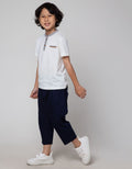 Little M Short Sleeve T-Shirt Print Texture Tawon Kombinasi Chambray