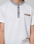 Little M Short Sleeve T-Shirt Print Texture Tawon Kombinasi Chambray