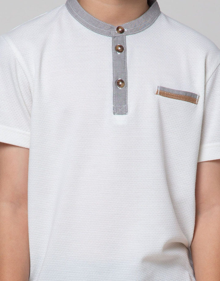 Little M Short Sleeve T-Shirt Print Texture Tawon Kombinasi Chambray
